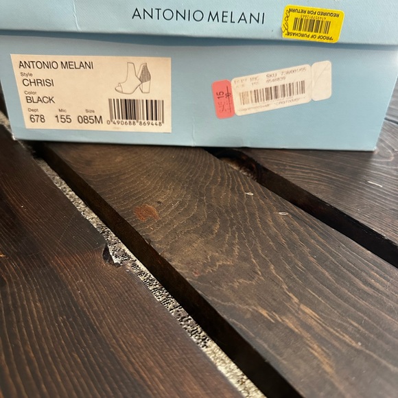 Antonio Melani black size 8 open toe booties - Picture 4 of 4